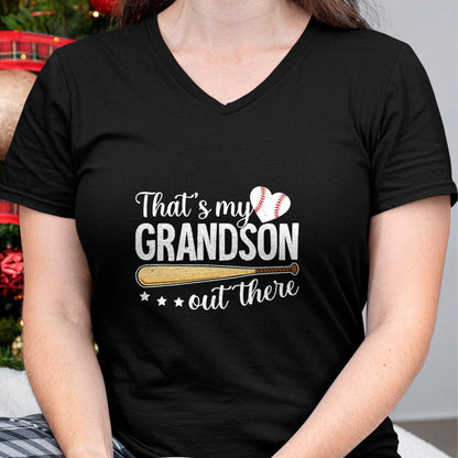 Best Grandpa Shirt, Proud Grandpa Unisex T-Shirt/Hoodie/Sweatshirt HLT00 -Baseball Grandma Funny That's My Grandson Out There Baseball T-Shirt