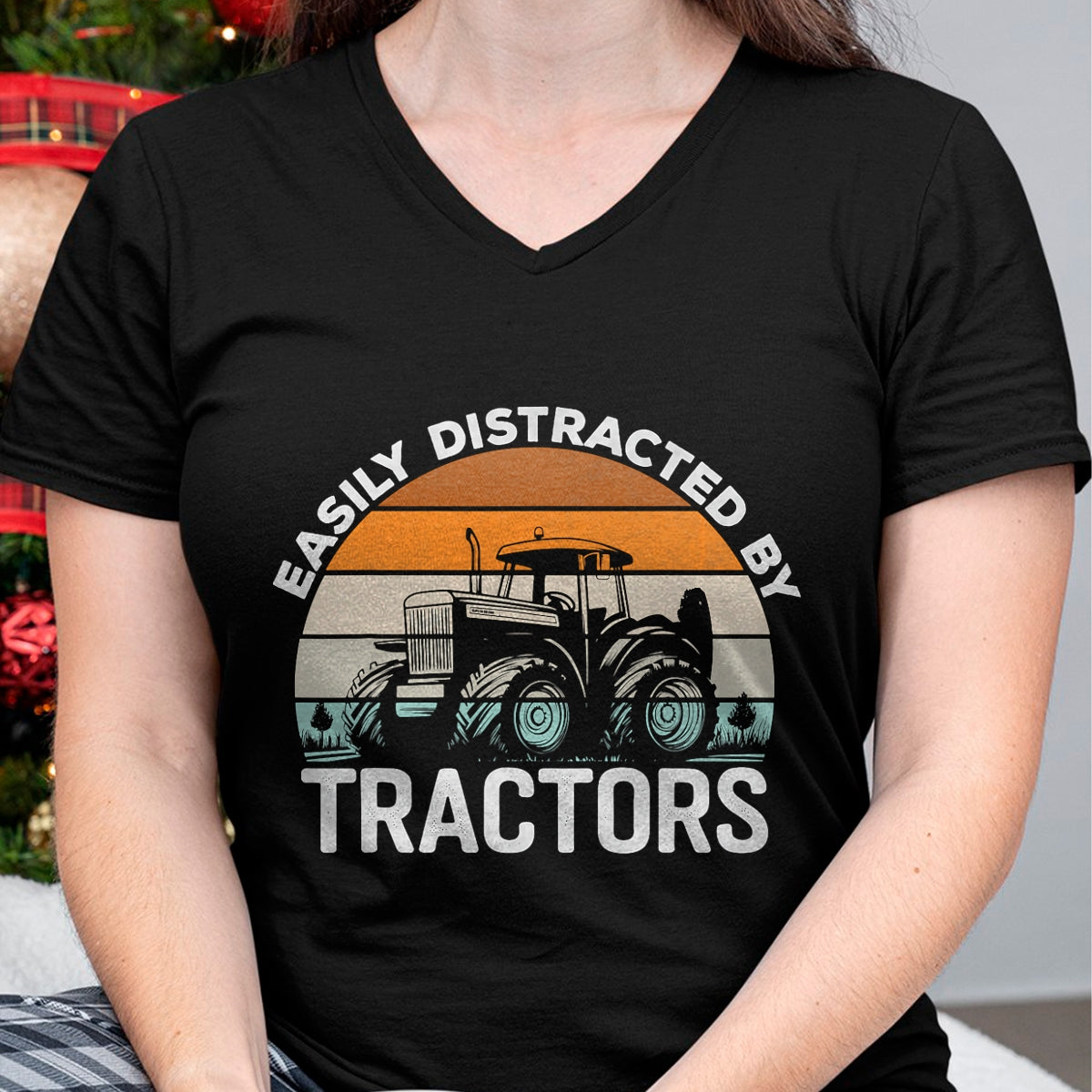 Best Farmer Life Shirt, Funny Farmer UnisexT-Shirt/Hoodie/Sweatshirt HLT00 - Farming Humor Easily Distracted By Tractor Farmer Mens T-Shirt