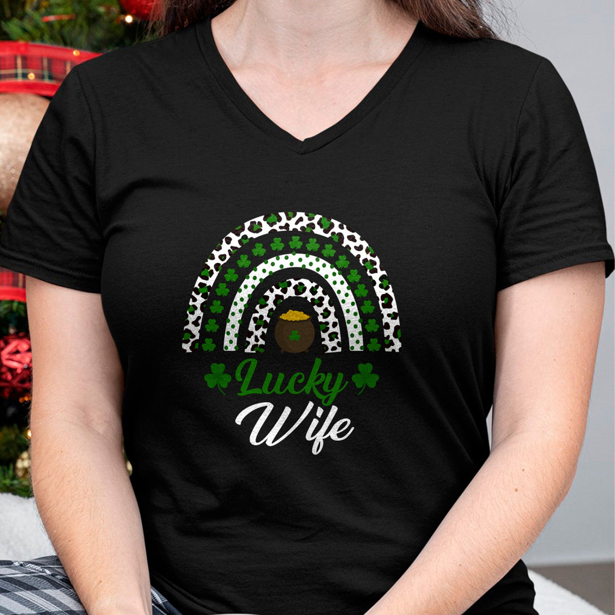 Best Wife Shirt, Wife and Husband Unisex T-Shirt/Hoodie/Sweatshirt HLT00 - Gift for wife T shirt, lucky wife   Lucky Wife Rainbow St Patricks Day Lucky Wife Long Sleeve T-Shir (1)