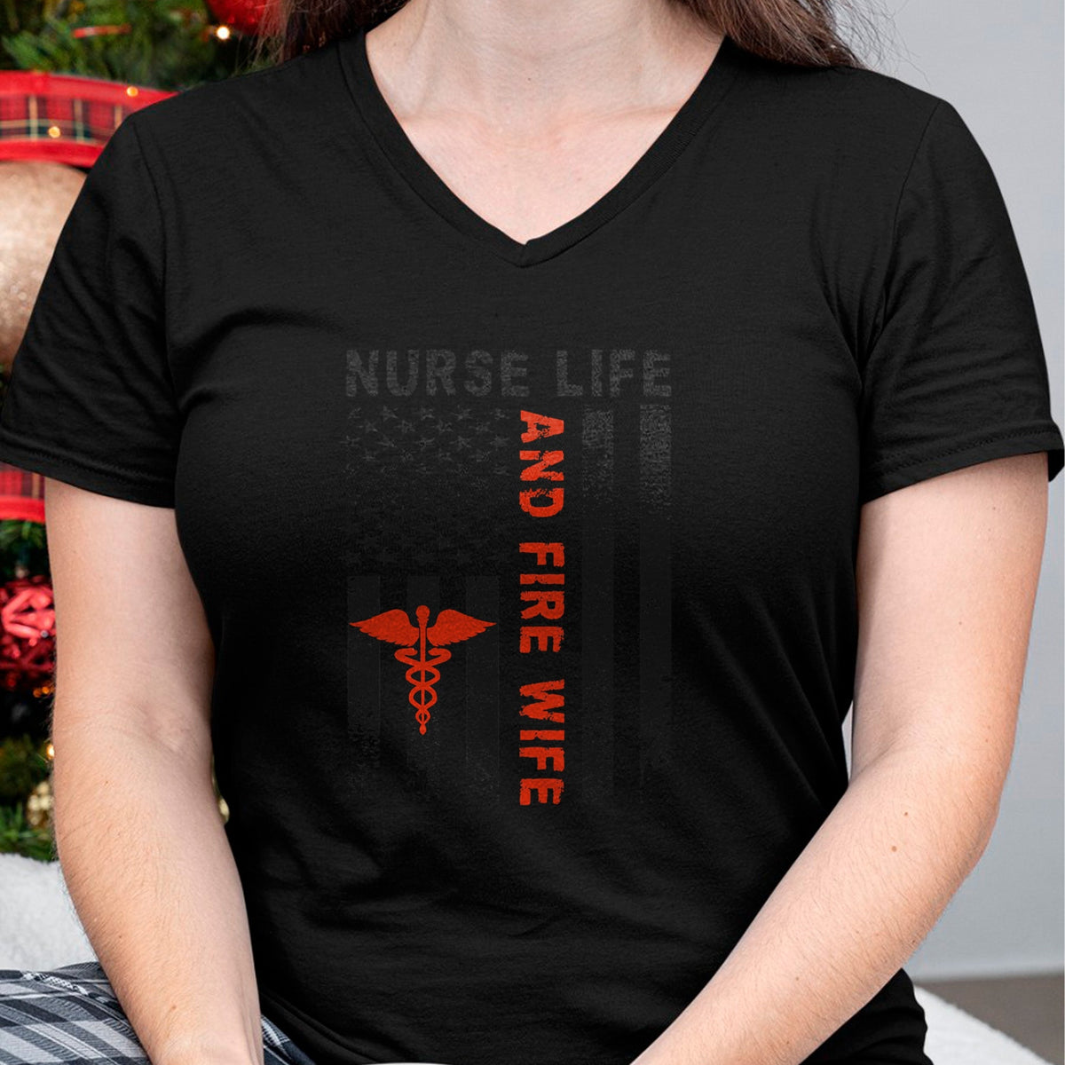 Funny Nurse Shirt, Nurse Unisex T-Shirt/Hoodie/Sweatshirt HLT00 - Fire Wife Nurse Life Firefighter Wife Nurse T-Shirt