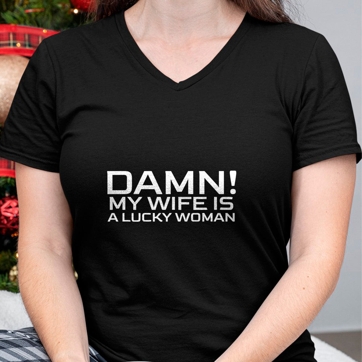 Best Wife Shirt, Wife and Husband Unisex T-Shirt/Hoodie/Sweatshirt HLT00 - Gift for wife T shirt, lucky wife   My Wife Is A Lucky Woman Funny Husband Father's Day Married T-Sh