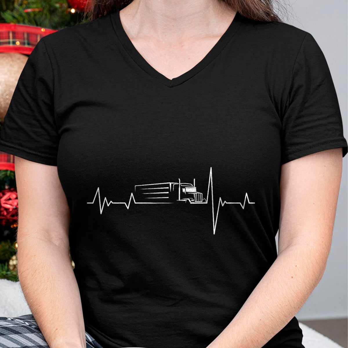 Best Truck Driver Life Shirt, Funny Trucker UnisexT-Shirt/Hoodie/Sweatshirt HLT00 - Truck Driver Heart Beat 18 Wheeler semi-Trailer Tractor T-Shirt