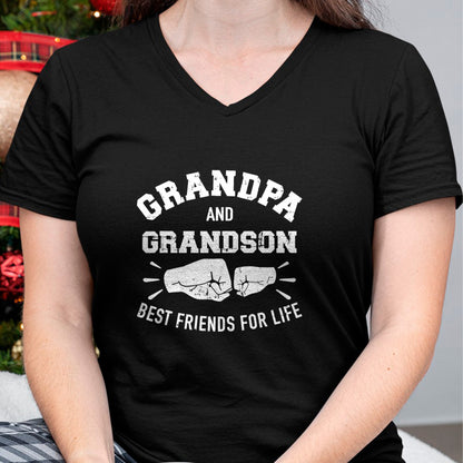 Best Grandpa Shirt, Proud Grandpa Unisex T-Shirt/Hoodie/Sweatshirt HLT00 - Grandpa and grandson friends for life T-Shirt