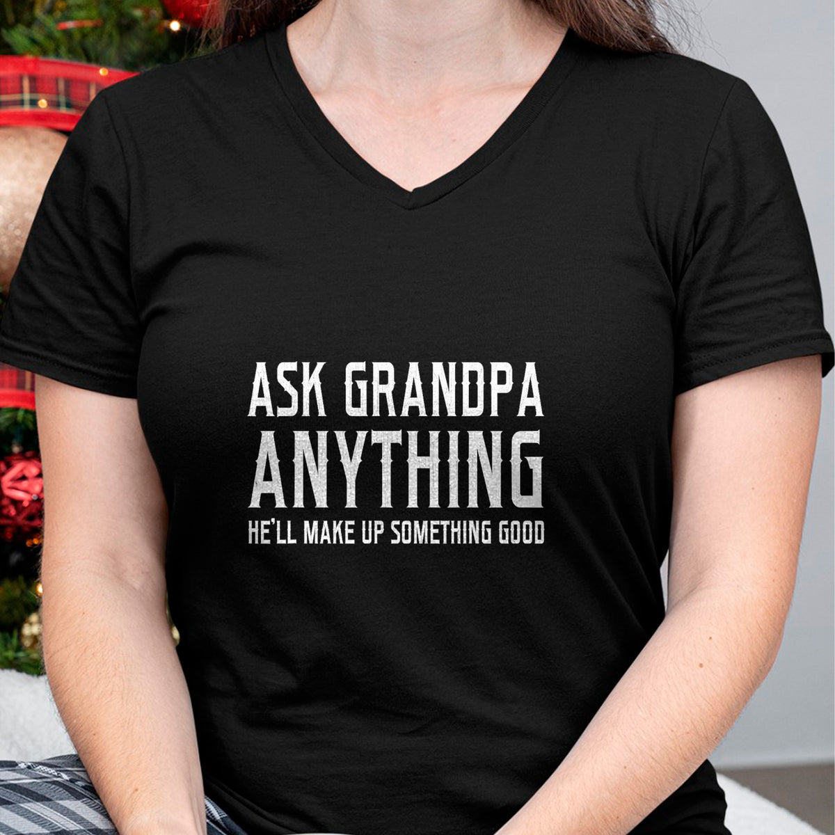 Best Grandpa Shirt, Proud Grandpa Unisex T-Shirt/Hoodie/Sweatshirt HLT00 - Ask Grandpa Anything He'll Make Up Something Good Fathers T-Shirt (1)