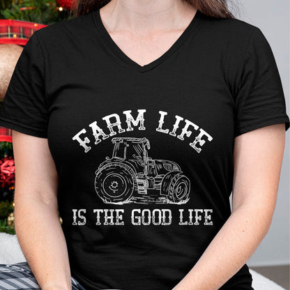 Best Farmer Life Shirt, Funny Farmer UnisexT-Shirt/Hoodie/Sweatshirt HLT00 - Farm Life is The Good Life Tractor T-Shirt
