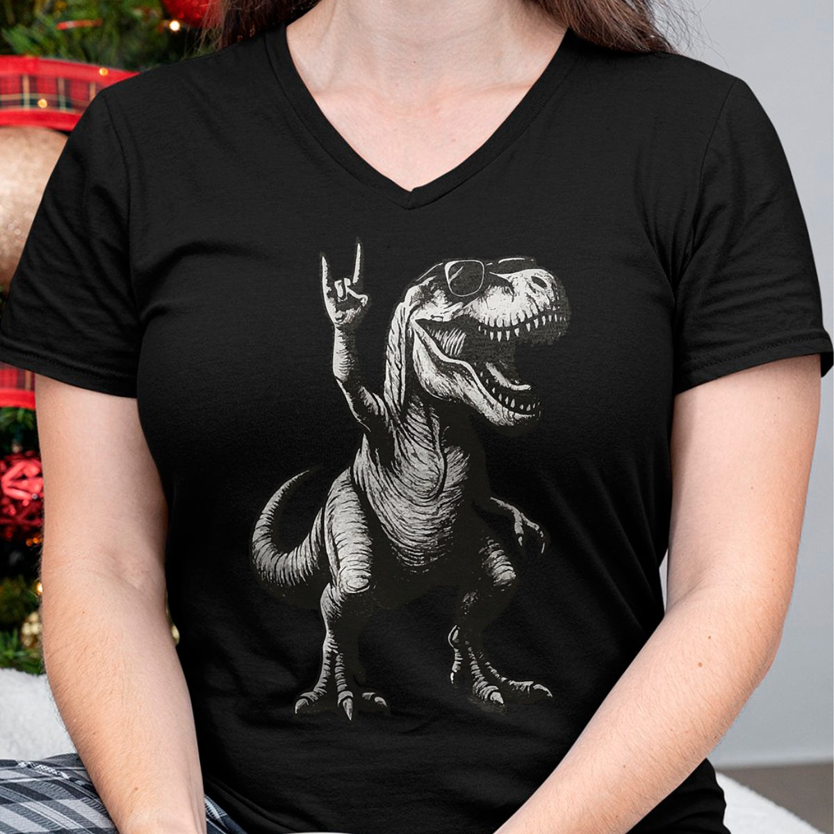 Best Dinosaur Lover Shirt, Funny Dinosaur UnisexT-Shirt/Hoodie/Sweatshirt HLT00 - Cool Dinosaur Rock Sign Sunglasses T-Rex T-Shirt, Men, Black, 3X-Large