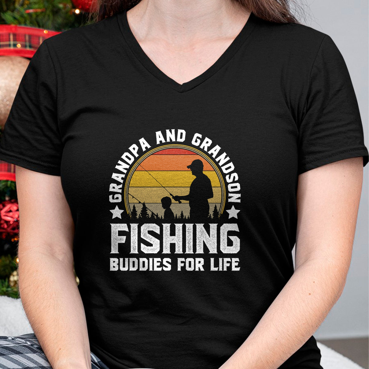 Best Grandpa Shirt, Proud Grandpa Unisex T-Shirt/Hoodie/Sweatshirt HLT00 - Grandpa and Grandson Fishing Buddies for Life - Matching T-Shirt