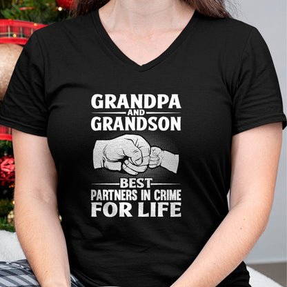 Best Grandpa Shirt, Proud Grandpa Unisex T-Shirt/Hoodie/Sweatshirt HLT00 - Grandpa and GrandSon Best Partners in Crime For Life