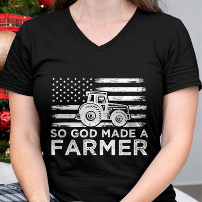 Best Farmer Life Shirt, Funny Farmer UnisexT-Shirt/Hoodie/Sweatshirt HLT00 - American Flag So God Made A Farmer 4th Of July T-Shirt