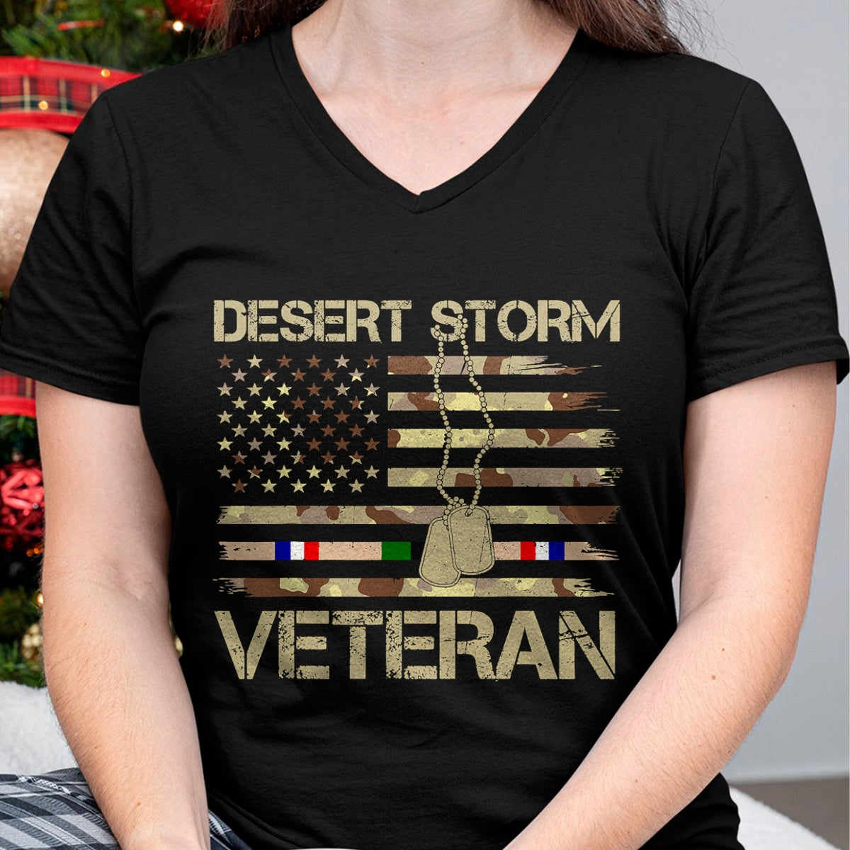 Proud Veteran Shirt, Funny Veteran UnisexT-Shirt/Hoodie/Sweatshirt HLT00 - Patriotic Desert Storm Veteran Distressed Flag US Camouflage T-Shirt
