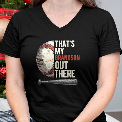 Best Grandpa Shirt, Proud Grandpa Unisex T-Shirt/Hoodie/Sweatshirt HLT00 - That's My Grandson Out There Baseball For Grandpa Grandma T-Shirt
