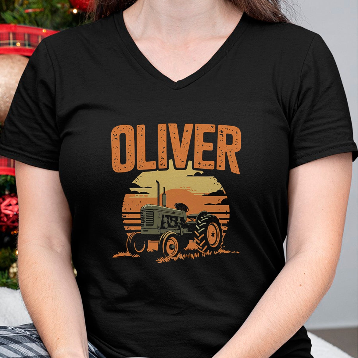 Best Farmer Life Shirt, Funny Farmer UnisexT-Shirt/Hoodie/Sweatshirt HLT00 - Oliver Personalized Nametag Tractor for Oliver T-Shirt