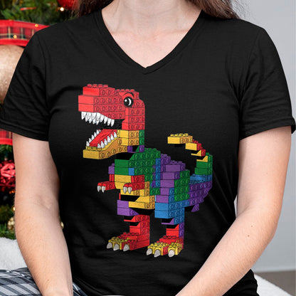 Best Dinosaur Lover Shirt, Funny Dinosaur UnisexT-Shirt/Hoodie/Sweatshirt HLT00 - Master Builder Men Boys Kids Building Bricks Dinosaur T-Rex T-Shirt