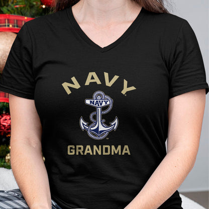 Best Grandma Shirt, Proud Grandma Unisex T-Shirt/Hoodie/Sweatshirt HLT00 - US Naval Academy Navy Midshipmen Arched Grandma T-Shirt