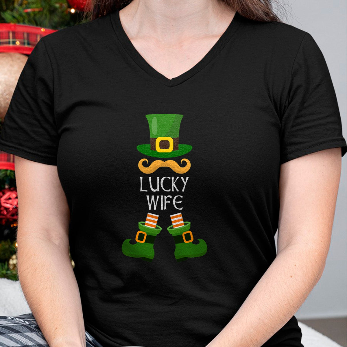 Best Wife Shirt, Wife and Husband Unisex T-Shirt/Hoodie/Sweatshirt HLT00 - Gift for wife T shirt, lucky wife   Lucky Wife Leprechaun Matching Family St Patricks Day T-Shirt