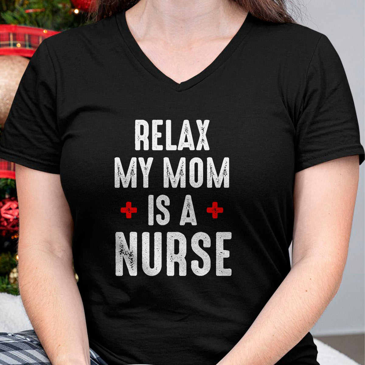 Funny Nurse Shirt, Nurse Unisex T-Shirt/Hoodie/Sweatshirt HLT00 - Vintage Relax My Mom is a Nurse T-Shirt