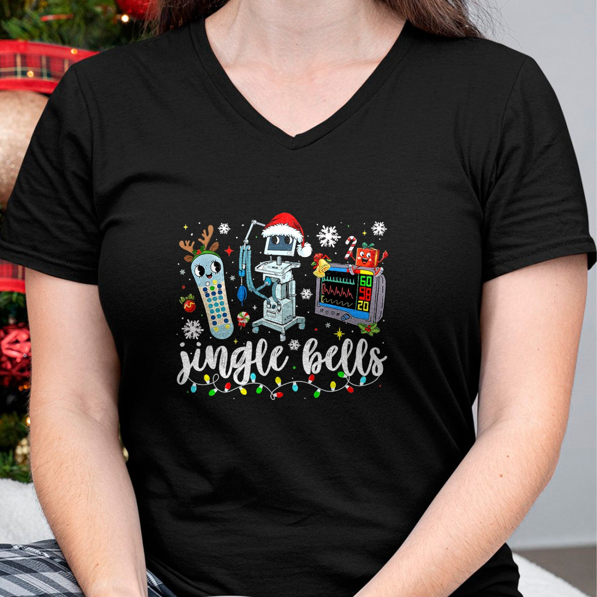 Funny Nurse Shirt, Nurse Unisex T-Shirt/Hoodie/Sweatshirt HLT00 - Funny Jingle Bells Telemetry Nurse Christmas Tech Nursing T-Shirt
