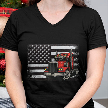 Best Truck Driver Life Shirt, Funny Trucker UnisexT-Shirt/Hoodie/Sweatshirt HLT00 - US American Flag Semi Truck Driver T-Shirt