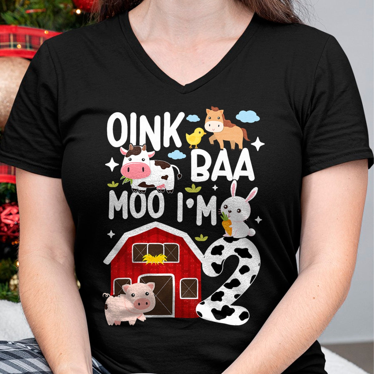 Best Farmer Life Shirt, Funny Farmer UnisexT-Shirt/Hoodie/Sweatshirt HLT00 - Oink Baa Moo I'm 2 Farm Theme Birthday 2 Year Old Party T-Shirt