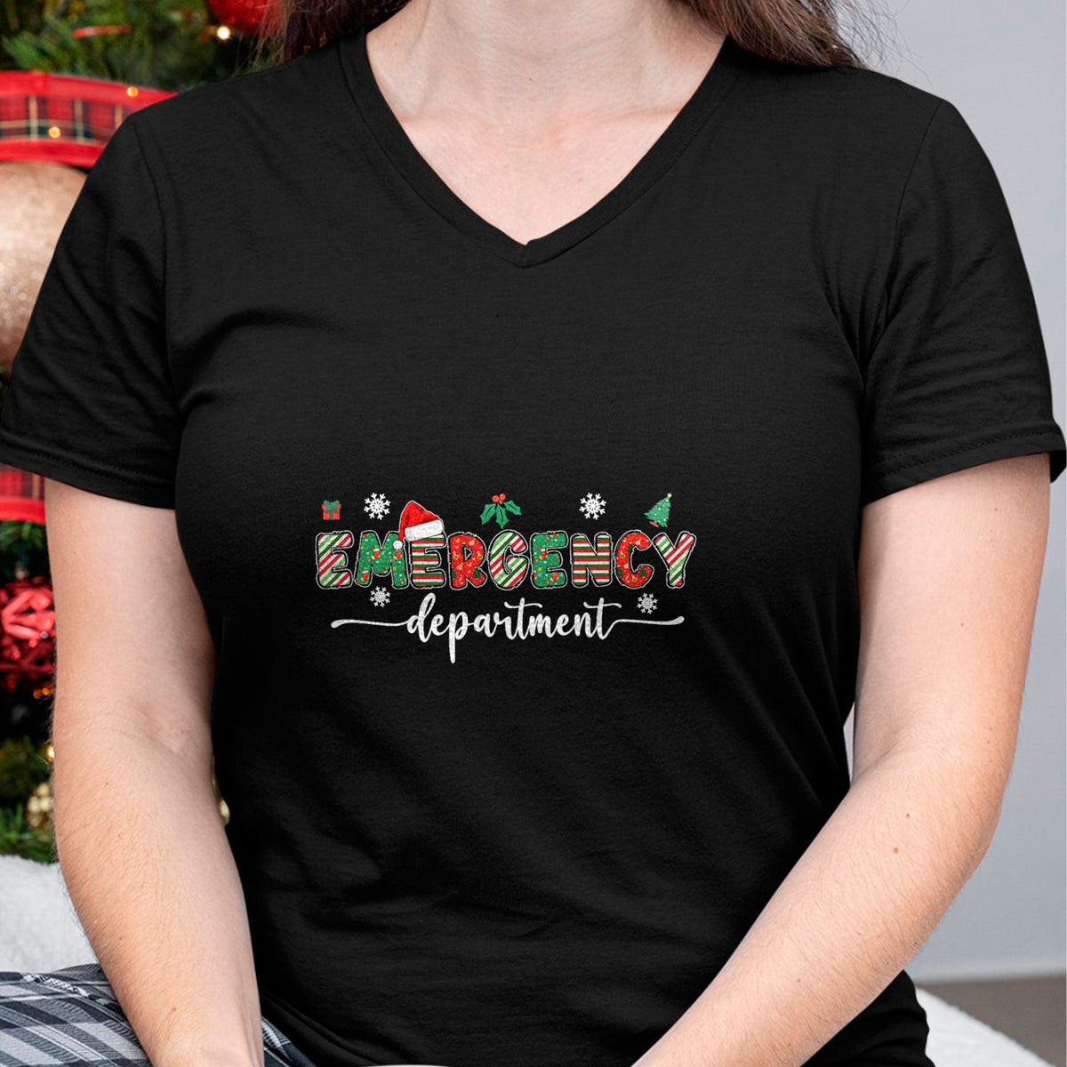 Funny Nurse Shirt, Nurse Unisex T-Shirt/Hoodie/Sweatshirt HLT00 - Groovy Emergency Department Christmas Santa ER Crew Nurse T-Shirt