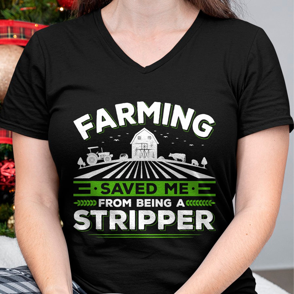 Best Farmer Life Shirt, Funny Farmer UnisexT-Shirt/Hoodie/Sweatshirt HLT00 - Farming Saved Me From Being A Stripper, Funny Farmer T-Shirt
