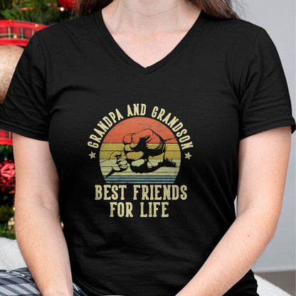 Best Grandpa Shirt, Proud Grandpa Unisex T-Shirt/Hoodie/Sweatshirt HLT00 - Grandpa and Grandson Best Friends for Life Funny Grandpa T-Shirt