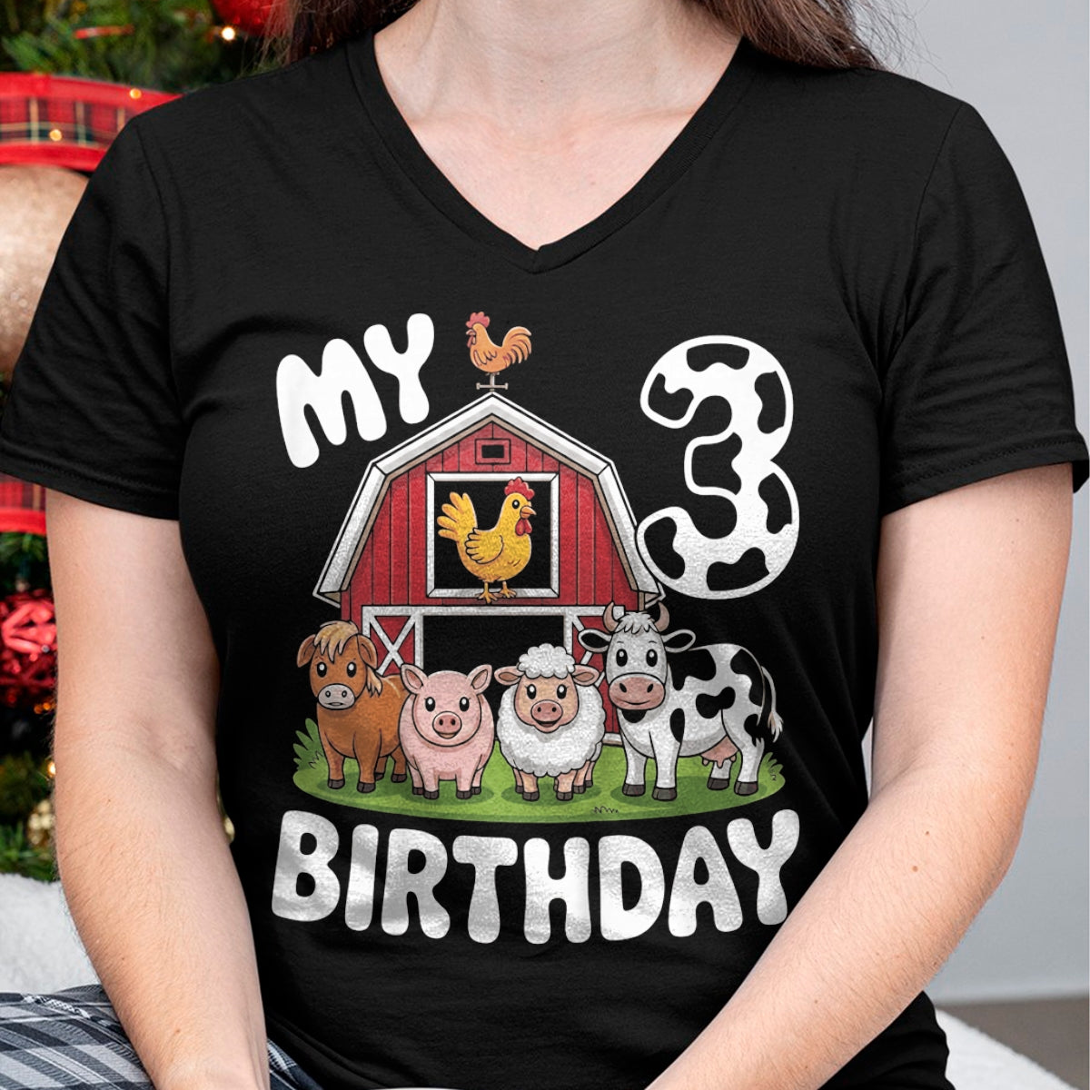 Best Farmer Life Shirt, Funny Farmer UnisexT-Shirt/Hoodie/Sweatshirt HLT00 - Kids Three 3yr 3rd Birthday Farm Animals 3 Year Old Boys Girls T-Shirt