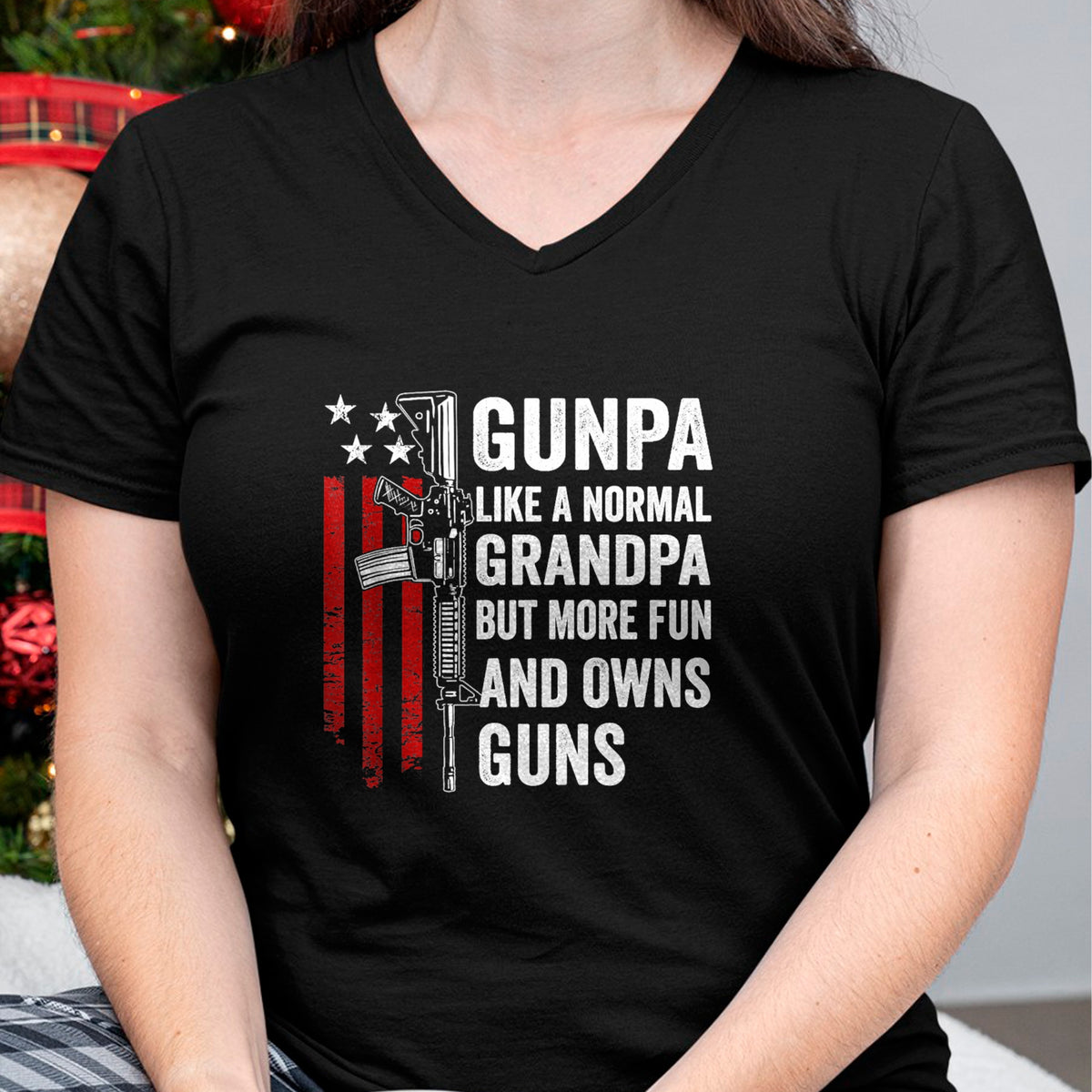 Best Grandpa Shirt, Proud Grandpa Unisex T-Shirt/Hoodie/Sweatshirt HLT00 - Gunpa Like A Normal Grandpa But More Fun And Owns Guns T-Shirt (1)