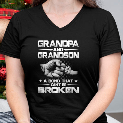 Best Grandpa Shirt, Proud Grandpa Unisex T-Shirt/Hoodie/Sweatshirt HLT00 - Grandpa And Grandson A Bond That Can't Be Broken T-Shirt