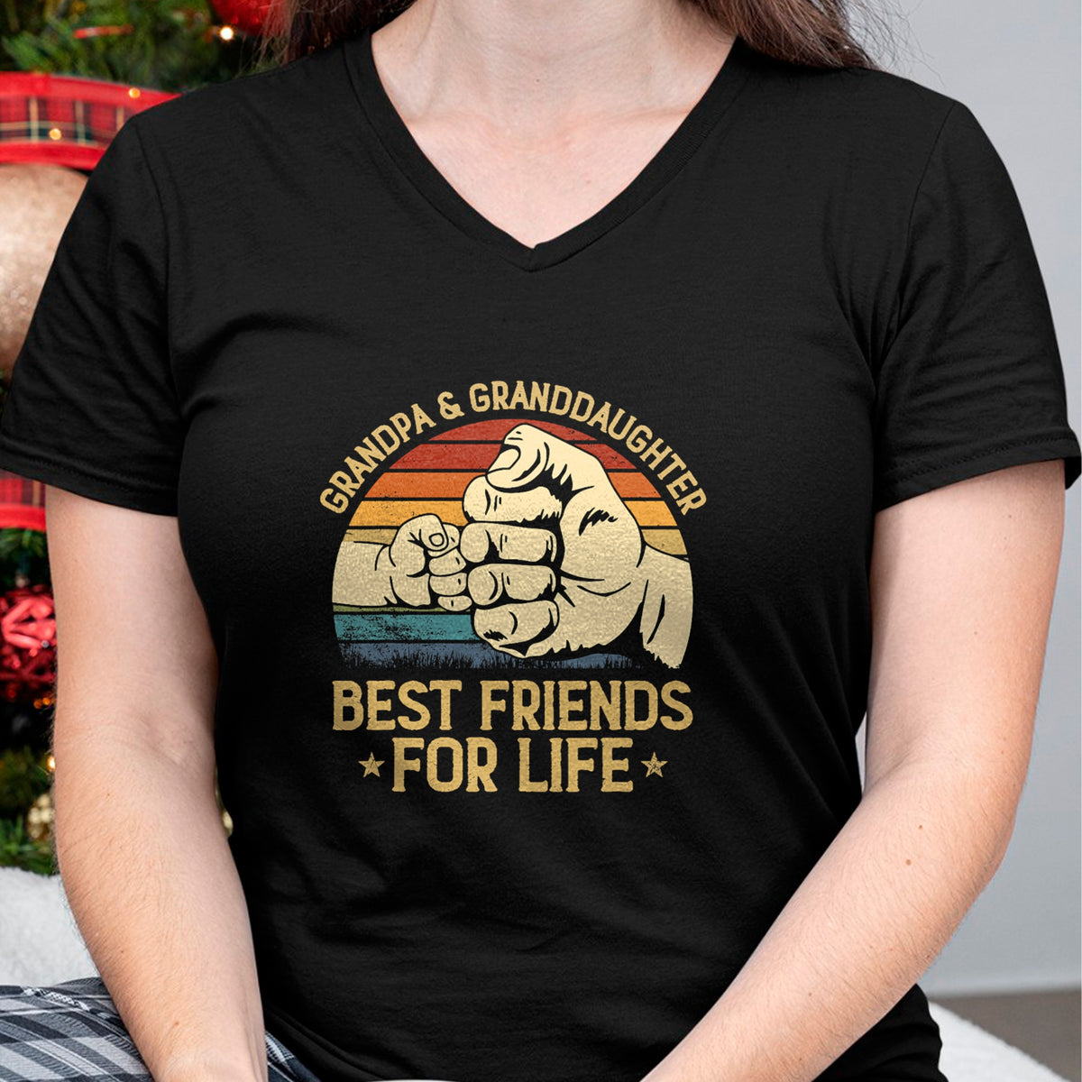 Best Grandpa Shirt, Proud Grandpa Unisex T-Shirt/Hoodie/Sweatshirt HLT00 - Grandpa Granddaughter Matching Family Shirt Fist Bump T-Shirt