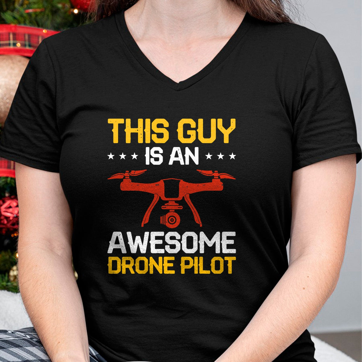 Best Wife Shirt, Wife and Husband Unisex T-Shirt/Hoodie/Sweatshirt HLT00 - This Guy Is An Awesome Drone Pilot T-Shirt
