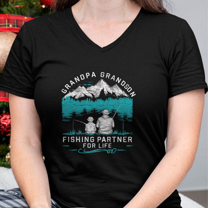 Best Grandpa Shirt, Proud Grandpa Unisex T-Shirt/Hoodie/Sweatshirt HLT00 - Grandpa Grandson Fishing Partner For Life T-Shirt