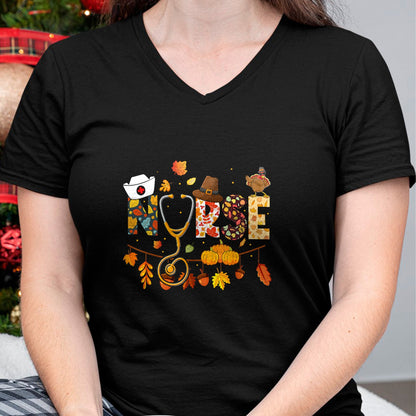Funny Nurse Shirt, Nurse Unisex T-Shirt/Hoodie/Sweatshirt HLT00 - Nurse Thanksgiving Shirt Health Worker Nursing Fall Turkey T-Shirt
