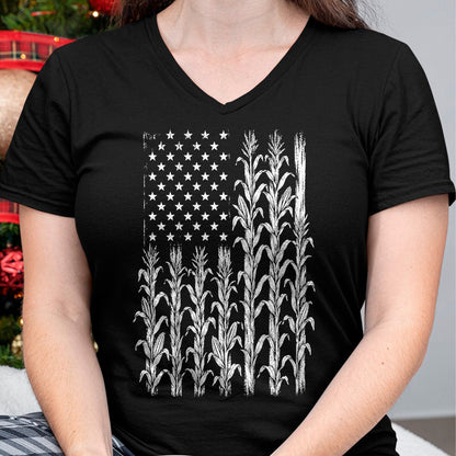 Best Farmer Life Shirt, Funny Farmer UnisexT-Shirt/Hoodie/Sweatshirt HLT00 - American Flag Corn Field Farmer Patriotic (on Back) T-Shirt (3)