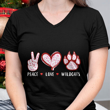 Cat Love Shirt, Funny Cat Lover Gift UnisexT-Shirt/Hoodie/Sweatshirt HLT00 - Peace Love Wildcats Gifts Men Women Kids Boys Girls Wild cat T-Shirt