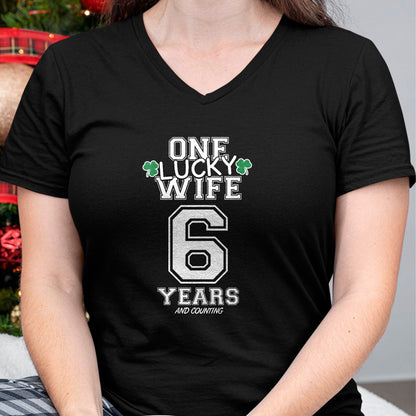 Best Wife Shirt, Wife and Husband Unisex T-Shirt/Hoodie/Sweatshirt HLT00 - Gift for wife T shirt, lucky wife   Womens 6 Years Lucky Wife Funny St Patrick's Day Anniversary Her