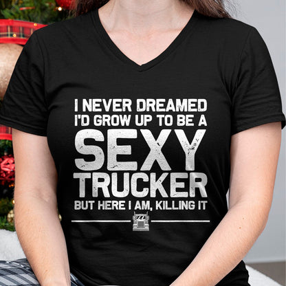 Best Truck Driver Life Shirt, Funny Trucker UnisexT-Shirt/Hoodie/Sweatshirt HLT00 - Funny Truck Driver Design for Trucker Women Trucking Lover T-Shirt Small