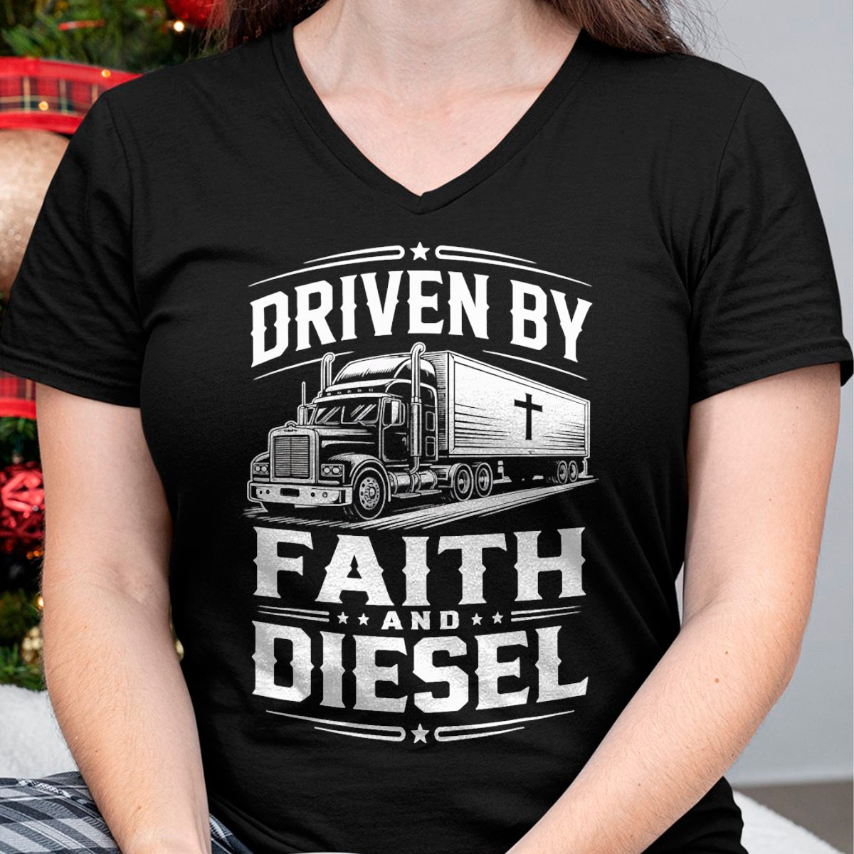 Best Truck Driver Life Shirt, Funny Trucker UnisexT-Shirt/Hoodie/Sweatshirt HLT00 - Driven Faith and Diesel Trucking Jesus Christian Trucker T-Shirt (2)