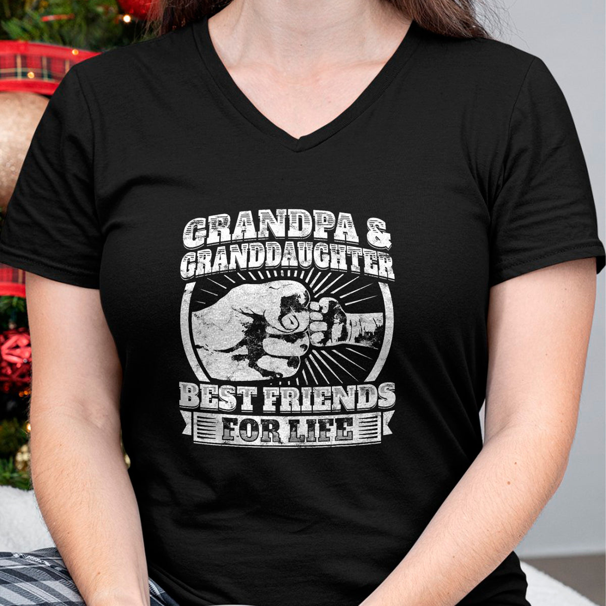 Best Grandpa Shirt, Proud Grandpa Unisex T-Shirt/Hoodie/Sweatshirt HLT00 -Grandpa Granddaughter Gift Family Shirt Grandad Fist Bump T-Shirt