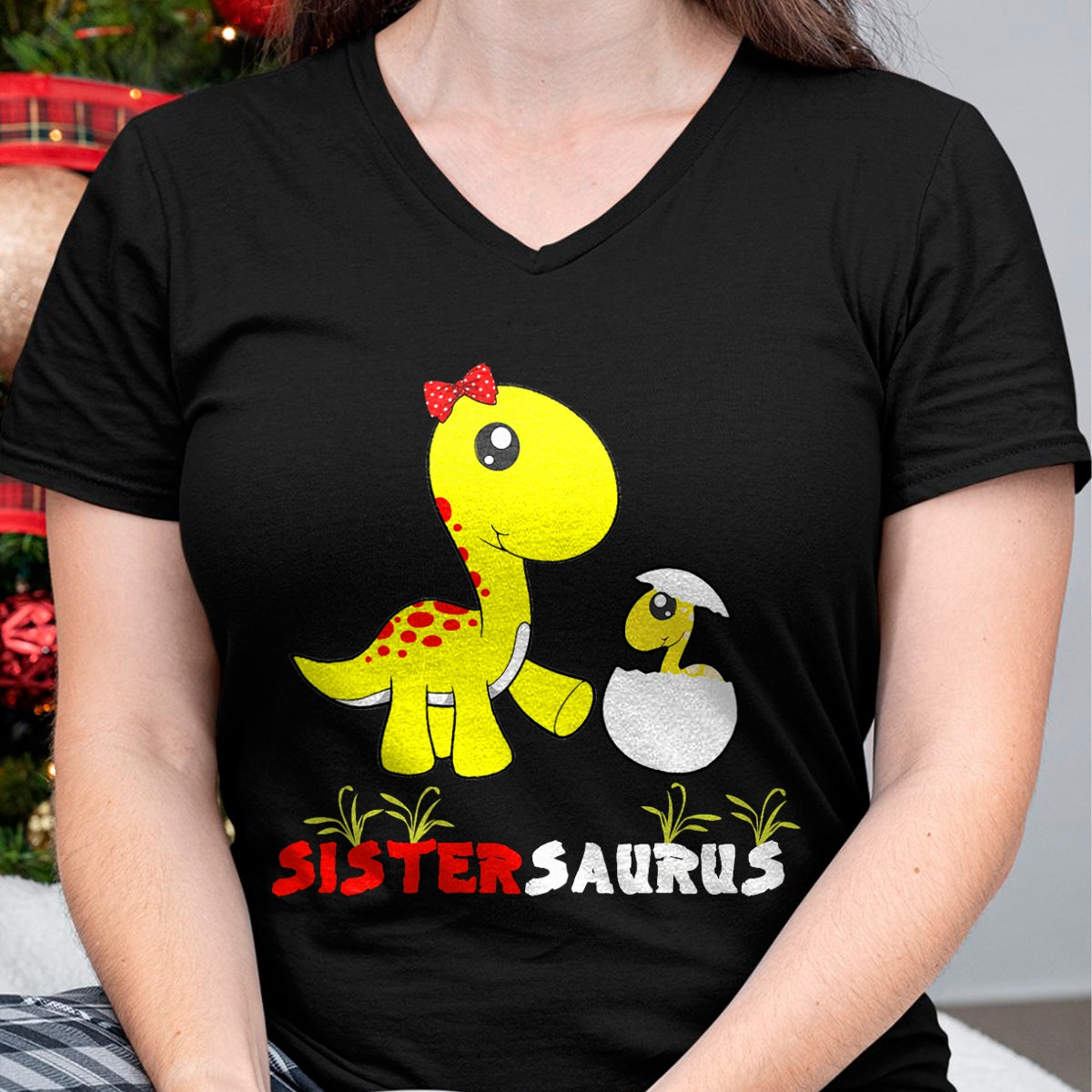 Best Dinosaur Lover Shirt, Funny Dinosaur UnisexT-Shirt/Hoodie/Sweatshirt HLT00 - Sistersaurus T-Rex Dinosaur Sister Dinosaur Sister T-Shirt, Men, Black, 3X-Large
