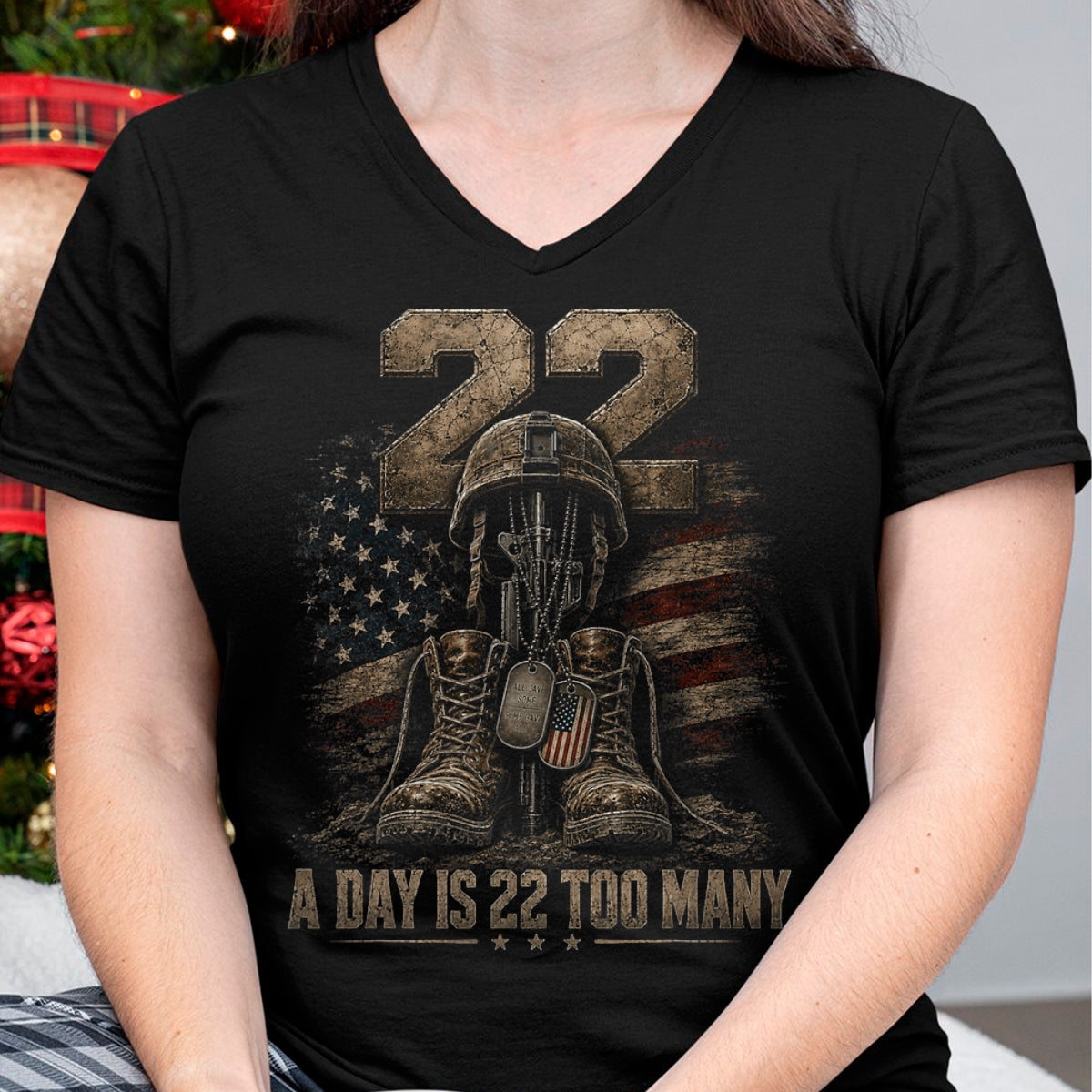 Proud Veteran Shirt, Funny Veteran UnisexT-Shirt/Hoodie/Sweatshirt HLT00 -  A Day is 22 Too Many Veteran Awareness Military T-Shirt