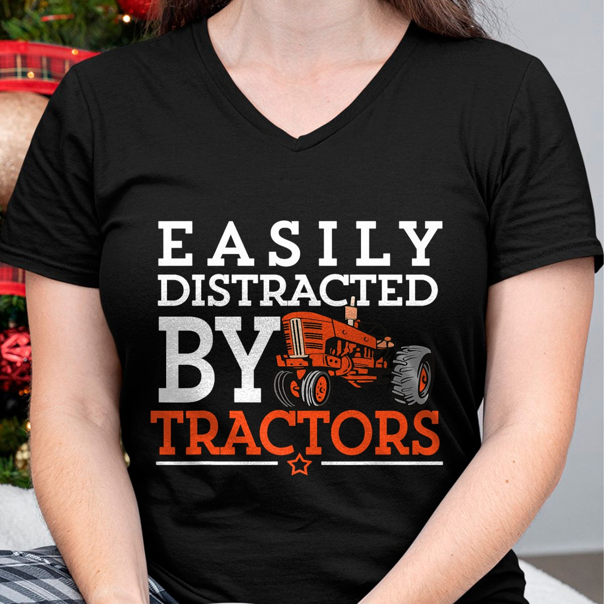 Best Farmer Life Shirt, Funny Farmer UnisexT-Shirt/Hoodie/Sweatshirt HLT00 - Easily Distracted by Tractors Farming Funny Vintage Tractor T-Shirt