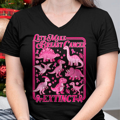 Best Dinosaur Lover Shirt, Funny Dinosaur UnisexT-Shirt/Hoodie/Sweatshirt HLT00 - Lets Make Breast Cancer Extinct Pink Dinosaur Awareness T-Shirt