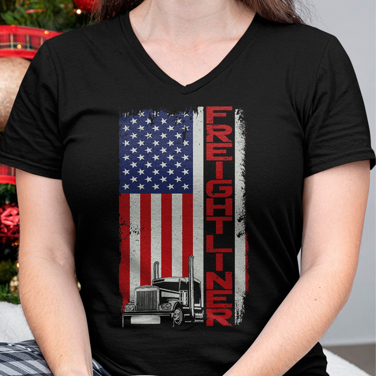 Best Truck Driver Life Shirt, Funny Trucker UnisexT-Shirt/Hoodie/Sweatshirt HLT00 - Trucker Truck Driver Halloween Pun Vintage USA American Flag T-Shirt (1)