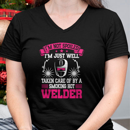 Best Wife Shirt, Wife and Husband Unisex T-Shirt/Hoodie/Sweatshirt HLT00 - I'm Not Spoiled Welder Girlfriend Wife Welding T-Shirt