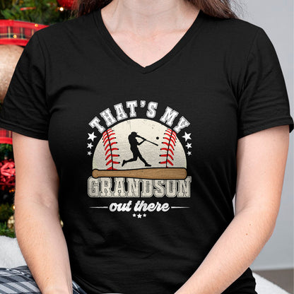 Best Grandpa Shirt, Proud Grandpa Unisex T-Shirt/Hoodie/Sweatshirt HLT00 - That's My Grandson Out There Baseball Grandma Grandpa T-Shirt