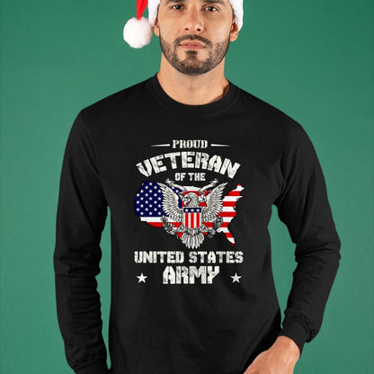 Proud Veteran Shirt, Funny Veteran UnisexT-Shirt/Hoodie/Sweatshirt HLT00 - Proud Veteran of The US Army - USA Flag Soldier Veteran T-Shirt