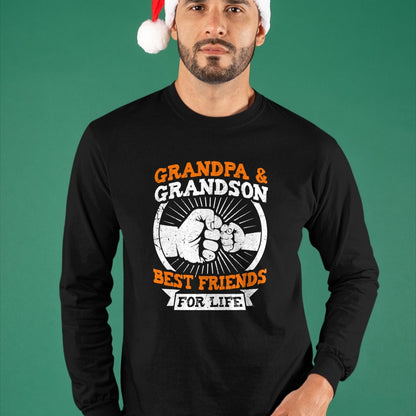 Best Grandpa Shirt, Proud Grandpa Unisex T-Shirt/Hoodie/Sweatshirt HLT00 - Grandpa and Grandson Best Friends for Life Grandfather T-Shirt