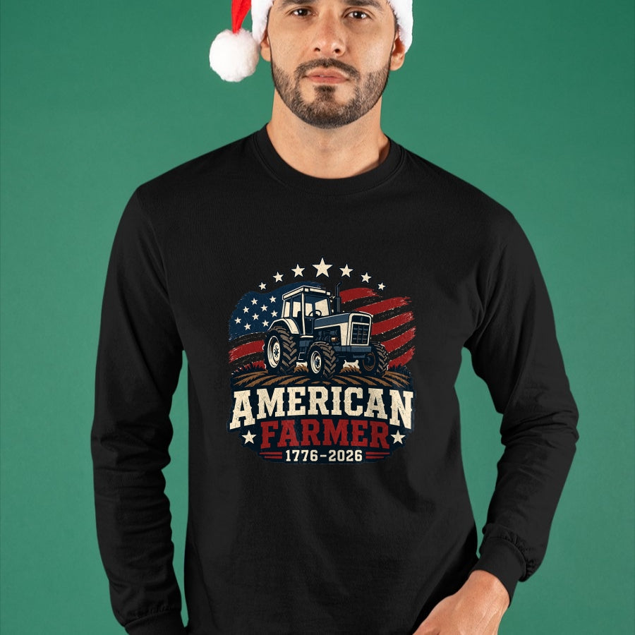 Best Farmer Life Shirt, Funny Farmer UnisexT-Shirt/Hoodie/Sweatshirt HLT00 - American Farmer 250 4th of July Tractor 1776 2026 T-Shirt