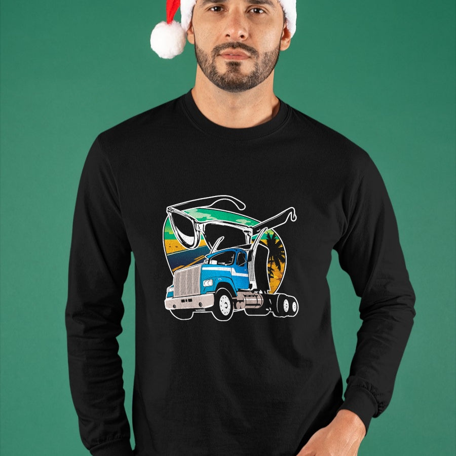 Best Truck Driver Life Shirt, Funny Trucker UnisexT-Shirt/Hoodie/Sweatshirt HLT00 - Truck Driver Peaceful Asphalt Road Trucker Glasses T-Shirt